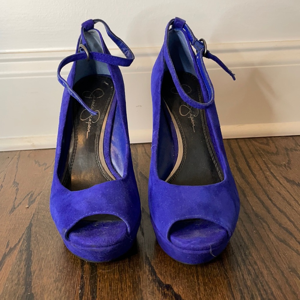 Blue platform wedges